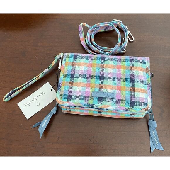 NWT Vera Bradley RFID 3 in 1 plaid crossbody/wallet - Picture 1 of 10